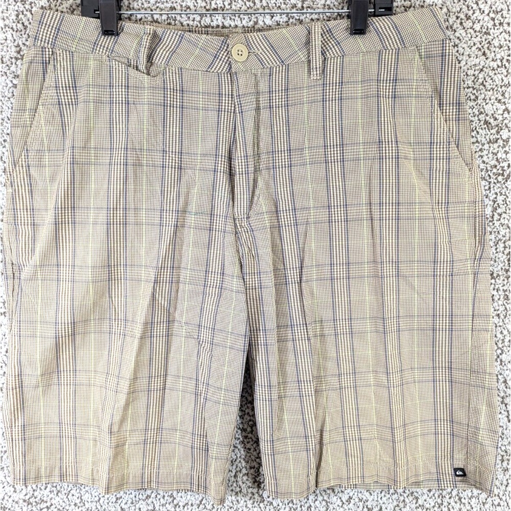 Quiksilver Shorts Men's 36 Plaid Bermuda Skate Casual Beach Wear